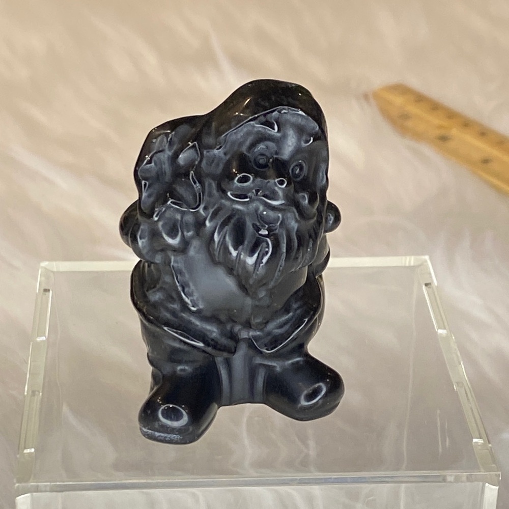 Black Onyx Santa Figurine
